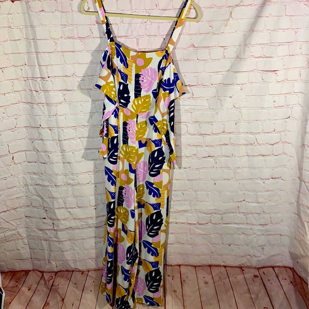 BNWT Forever 21 women’s sleeveless multi print jumpsuit size S